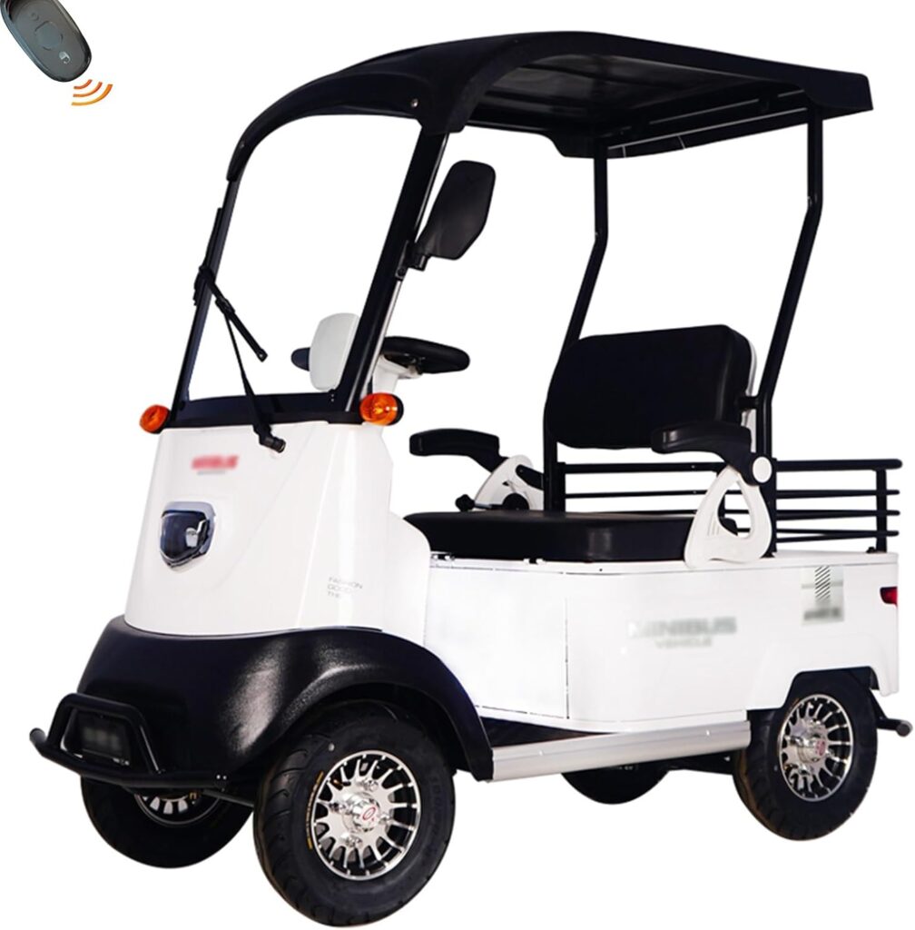 Electric Golf Carts, 4 Wheel Courtesy Car for Seniors with Storage Box, Farm Load Truck for Seniors and Adults