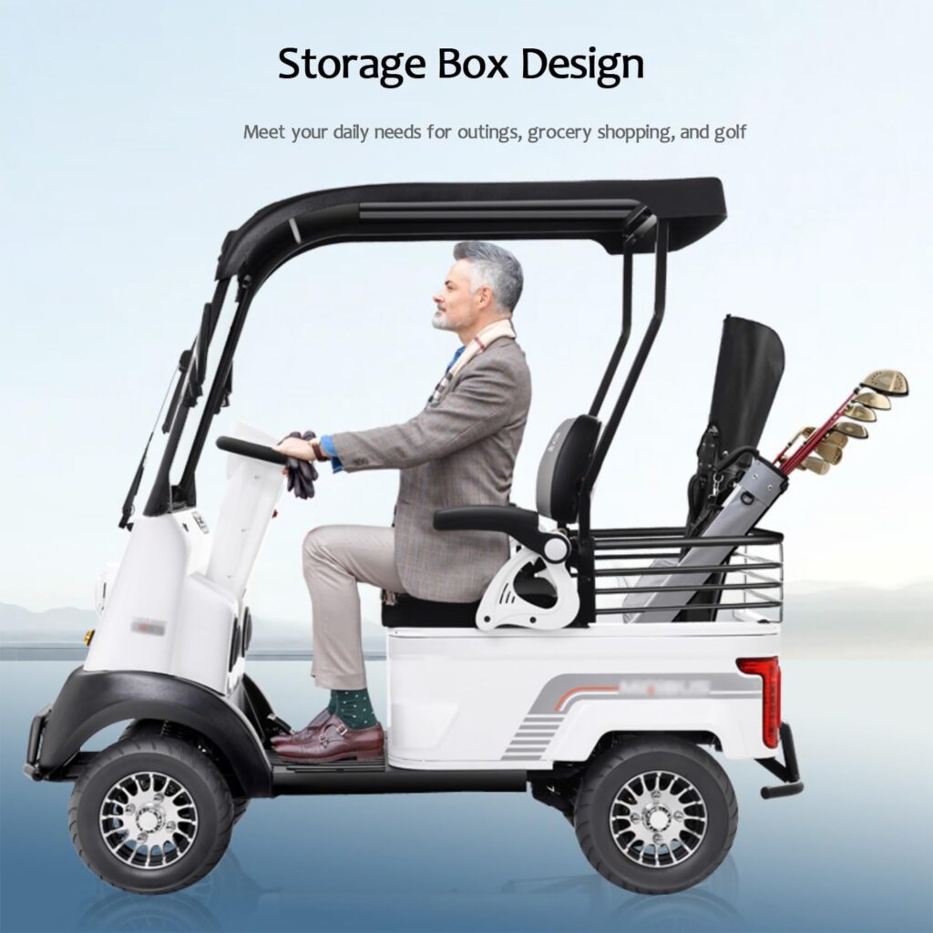 Electric Golf Cart 4 Wheel Mobility Scooter for Seniors with Storage Box